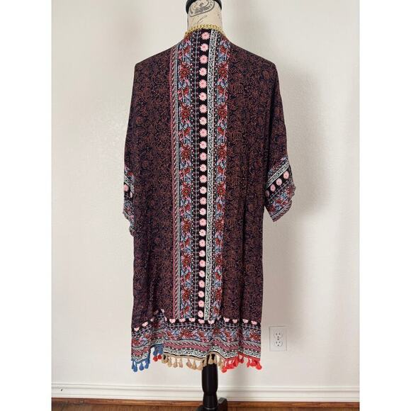 B12 Umgee Kimono Womens M L Boho Hippie Festival Indie Vanessa Hudgens Style - Picture 2 of 6
